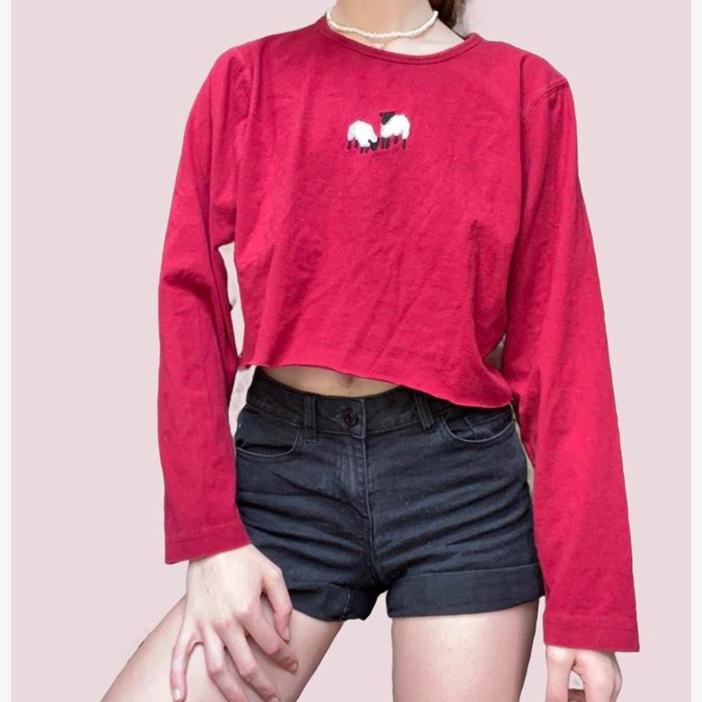 Embroidered sheep top